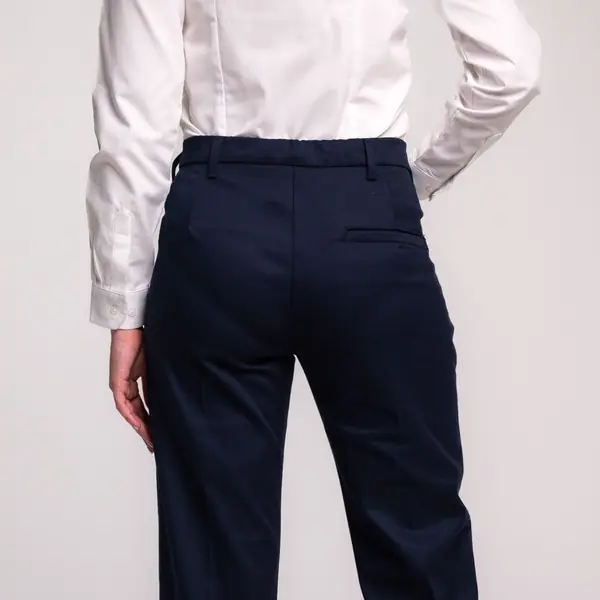 Pantalón de gabardina dama azul marino