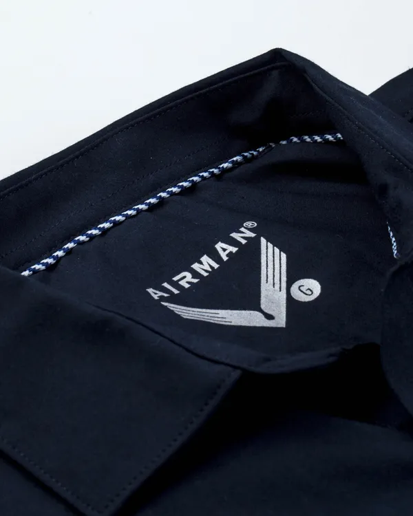 Cuello de camisa Pop Strech negra con bordado Airman