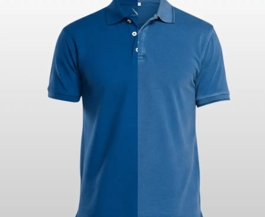 Polo Airman con color original frente a polo de otra marca deslavada