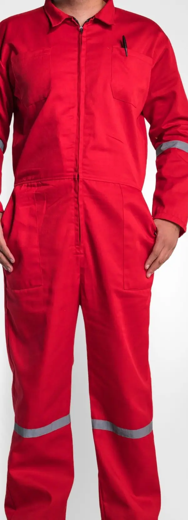 Overol rojo con cinta reflejante
